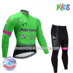 Tenue Maillot M/L + Collant 2017 Astana Pro Team Enfant Hiver Thermal Fleece N002